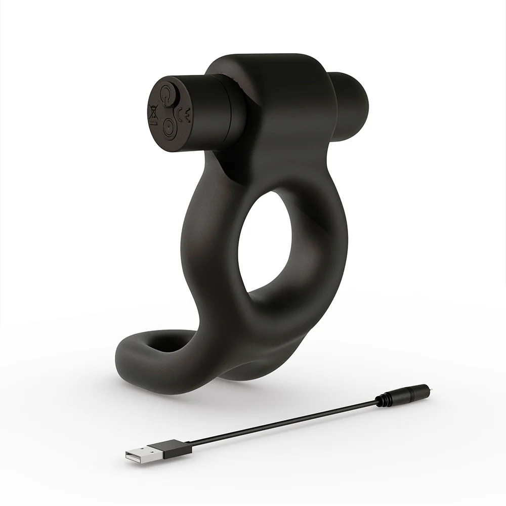 Deus 10 Speed Vibrating Dual Support Couples Ring